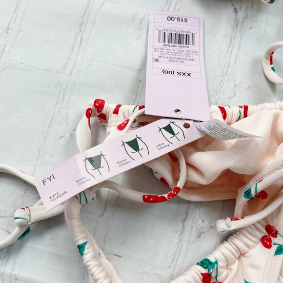 Wild fable NWT cherry print bikini extra cheeky size XS & XXS - Picture 7 of 7